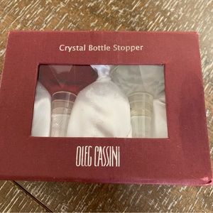 NEW Oleg Cassini Crystal Bottle Stoppers Set